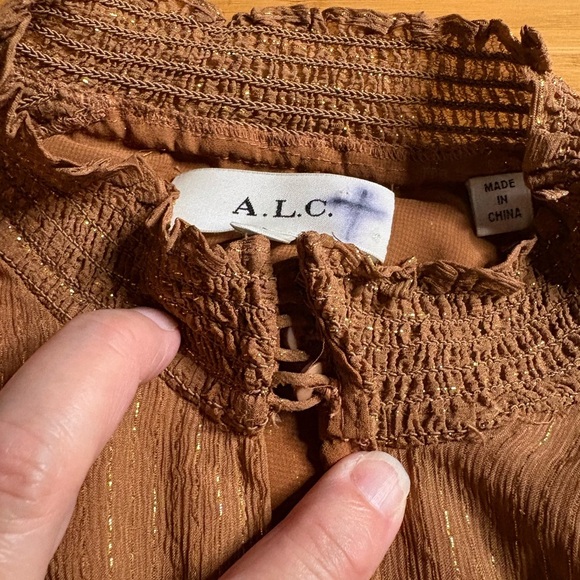 EUC A.L.C.- Silvie Smocked Mini Dress. Size 6 - Picture 7 of 11